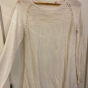 Long cream sweater